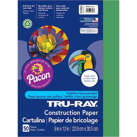 Tru-Ray Paper, Const, 9X12, Hygn, 50Sh Pk PAC102960